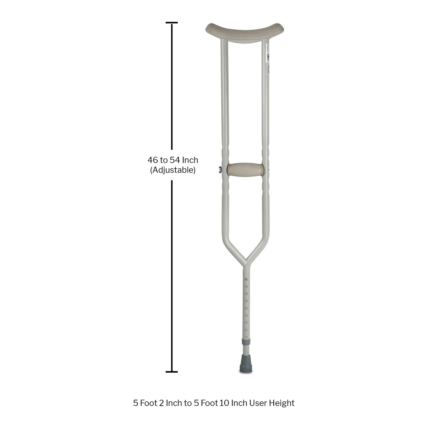 McKesson Bariatric Underarm Crutches Adult 5 Foot 2 Inch to 5 Foot 10 Inch User Height Steel Frame 500 lbs. Weight Capacity (1076181_PR)