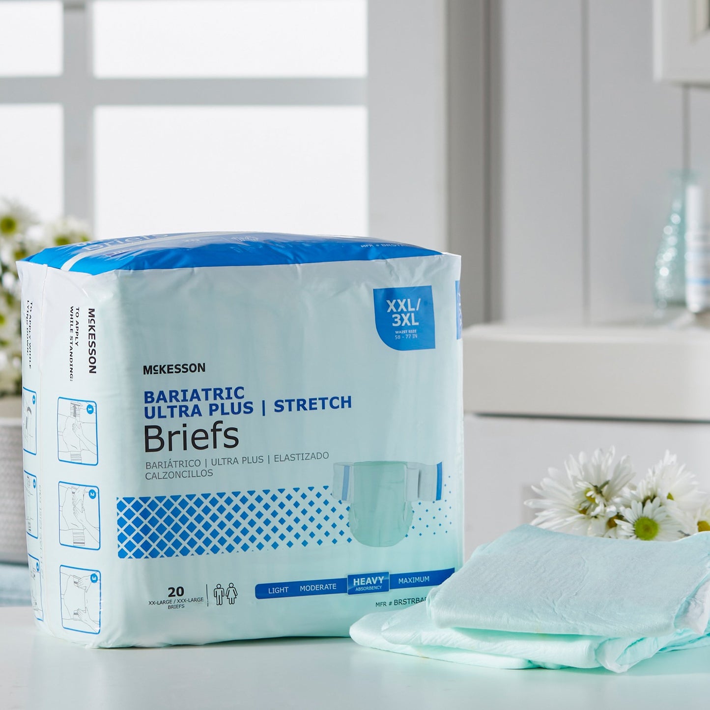 McKesson Ultra Plus Stretch Unisex Adult Incontinence Brief 2X-Large / 3X-Large Disposable Heavy Absorbency (973140_CS)