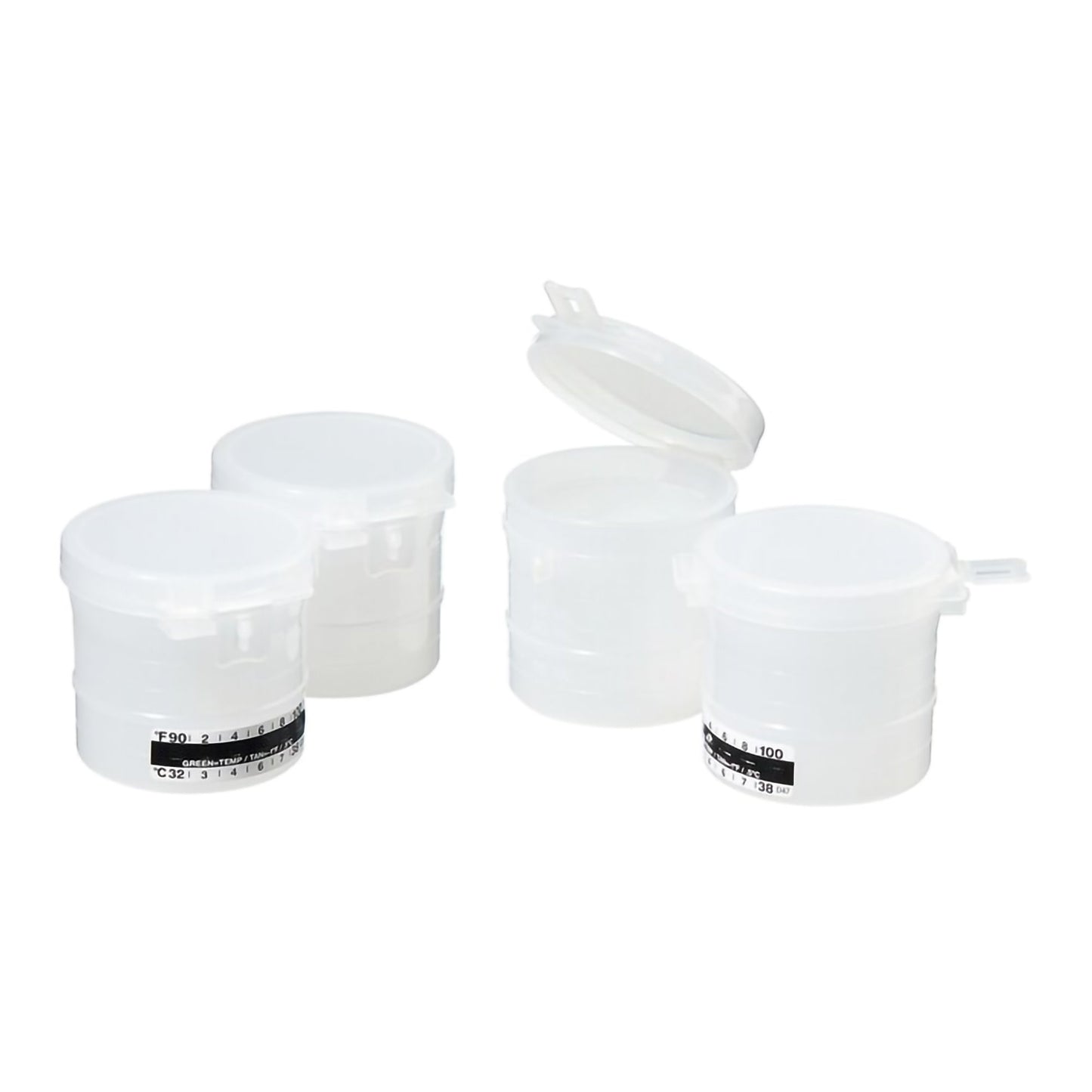 Thermo Scientific™ Capitol Vial Specimen Container with Temperature Strip 48 X 52 mm 90 mL (3 oz.) Flip Top Cap Patient Information NonSterile (1110412_EA)