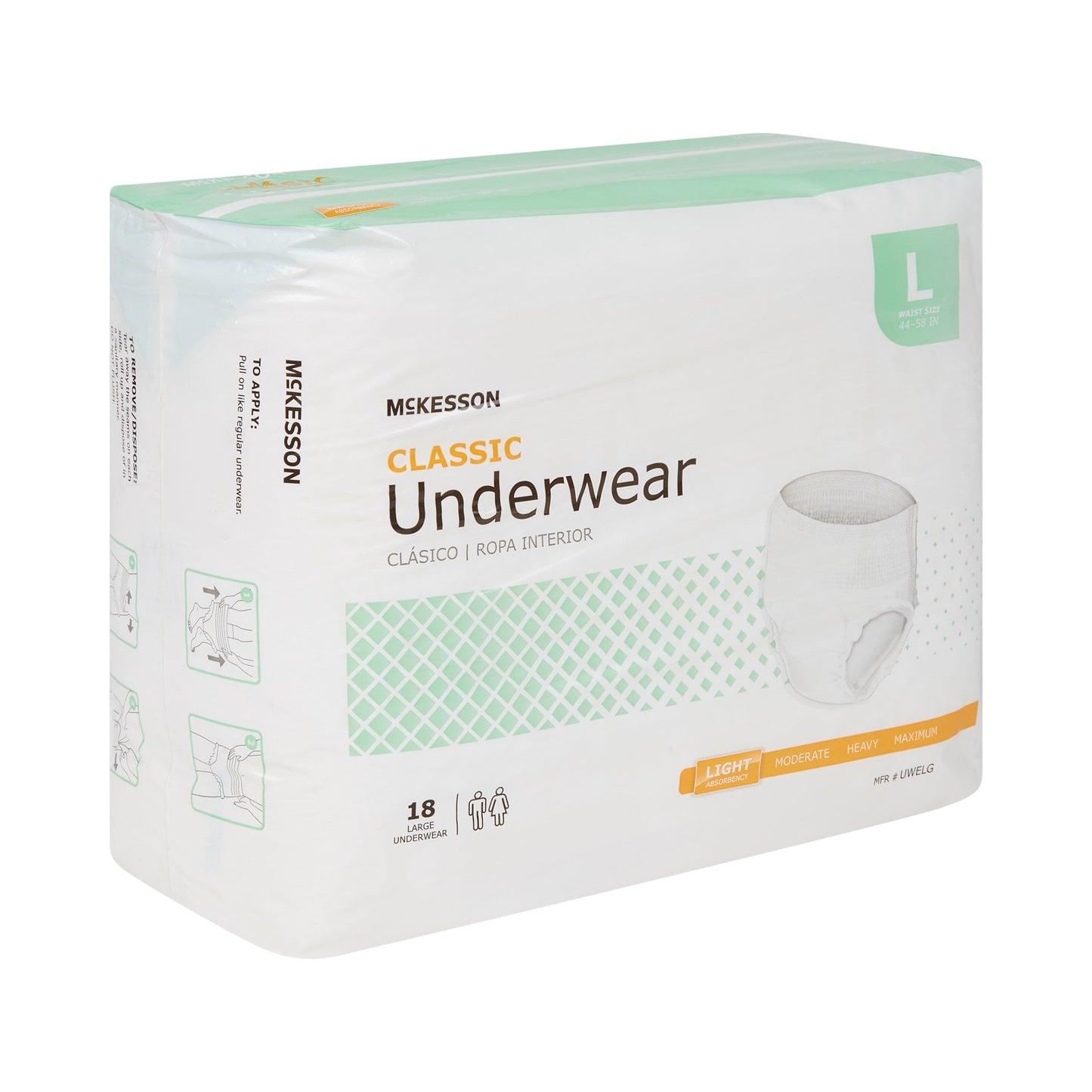 McKesson Classic Unisex Adult Absorbent Underwear Pull On with Tear Away Seams Large Disposable Light Absorbency (884176_CS)