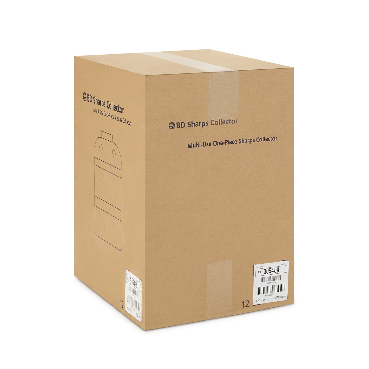 BD™ Sharps Container Red Base 11-1/2 H X 9-2/5 W X 5-3/10 D Inch Vertical Entry 1.725 Gallon (140599_CS)