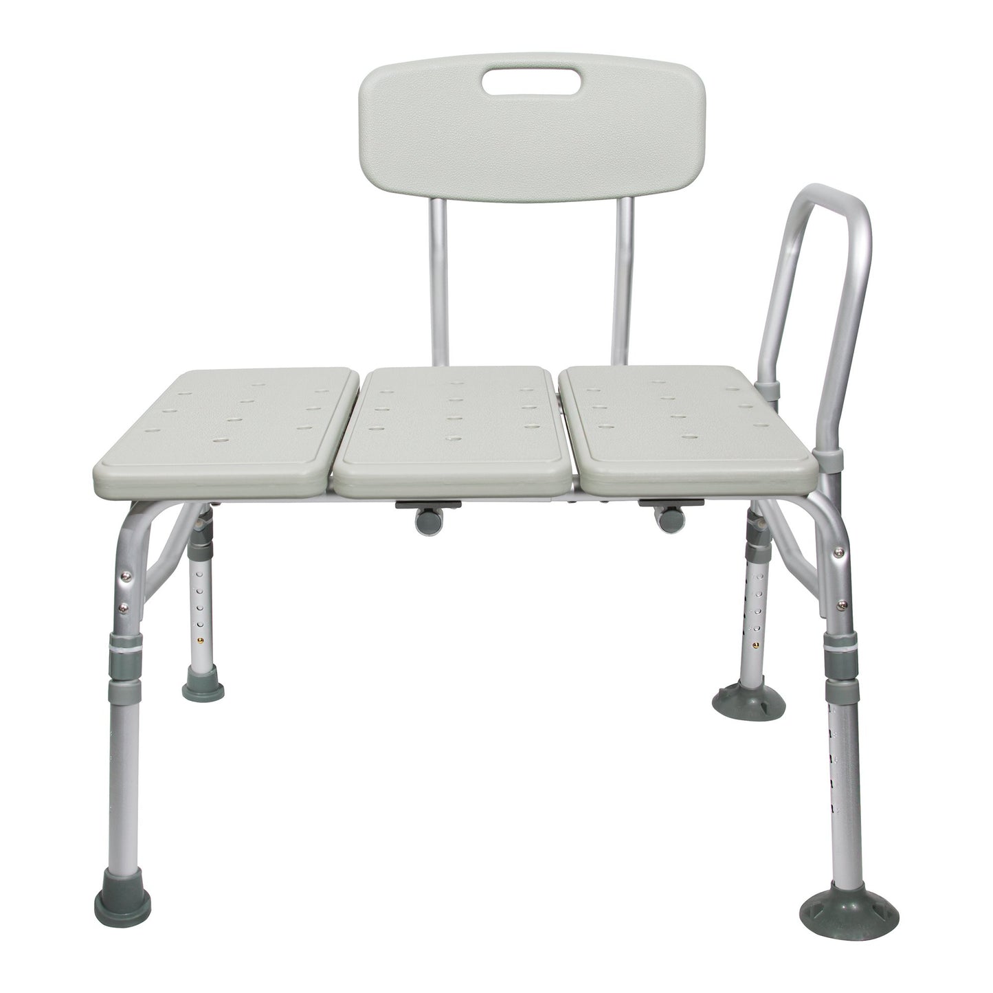 McKesson Knocked Down Bath Transfer Bench Removable Arm Rail 17-1/2 to 22-1/2 Inch Seat Height 400 lbs. Weight Capacity (1065210_EA)