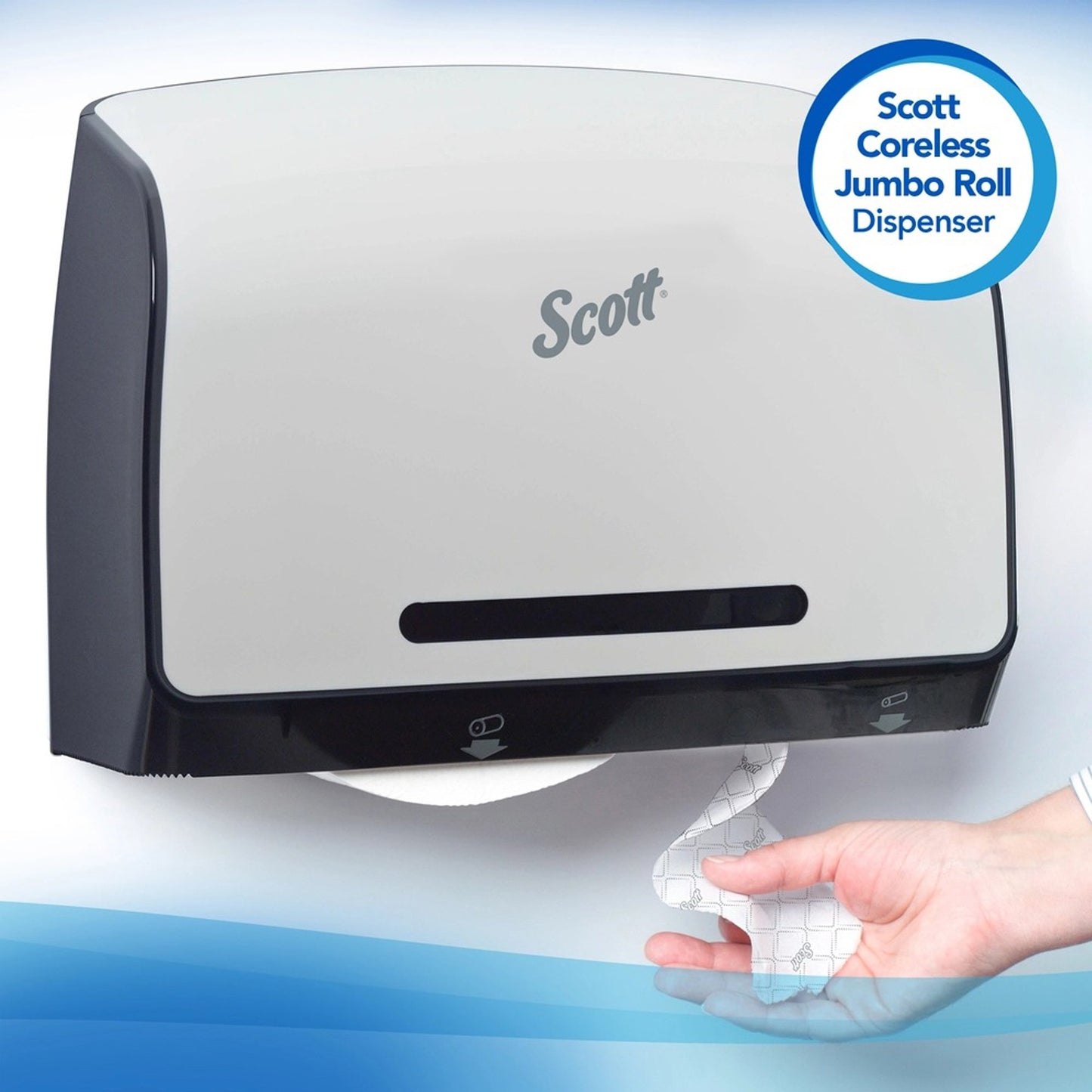 Scott® Essential Coreless JRT Toilet Tissue White 2-Ply Jumbo Size Coreless Roll Continuous Sheet 3-3/4 Inch X 1150 Foot (462011_CS)