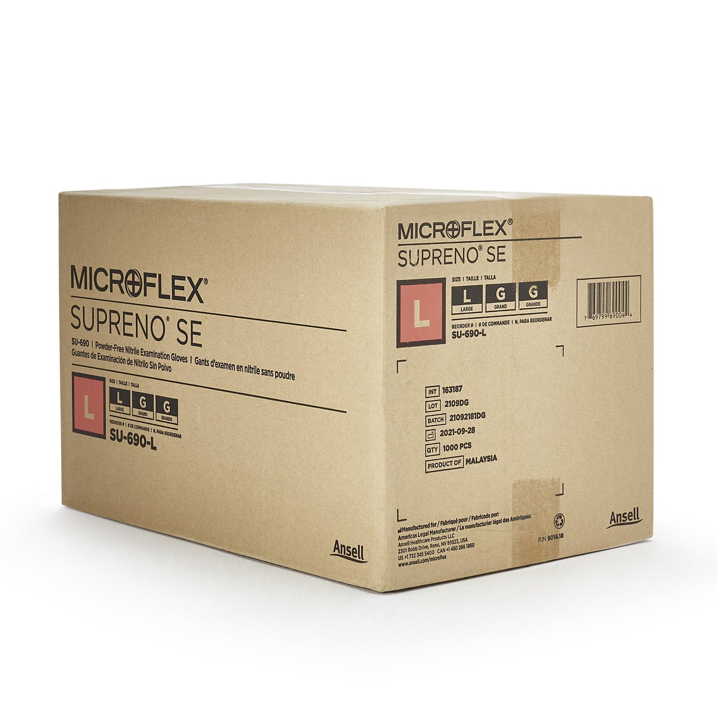 Supreno® SE Exam Glove Large NonSterile Nitrile Standard Cuff Length Textured Fingertips Blue Not Rated (368032_BX)