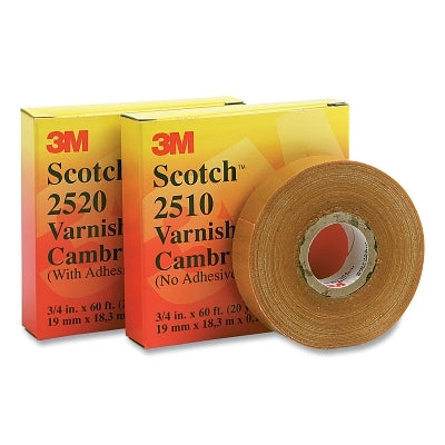 3M Varnished Cambric Tape 2510, 3/4 in x 60 ft, Yellow (500-152491)