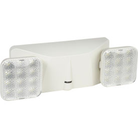 Global Industrial 2 Head Square LED Emergency Unit w/ Adjustable Optics, Ni-Cad Battery Backup (WB500789)