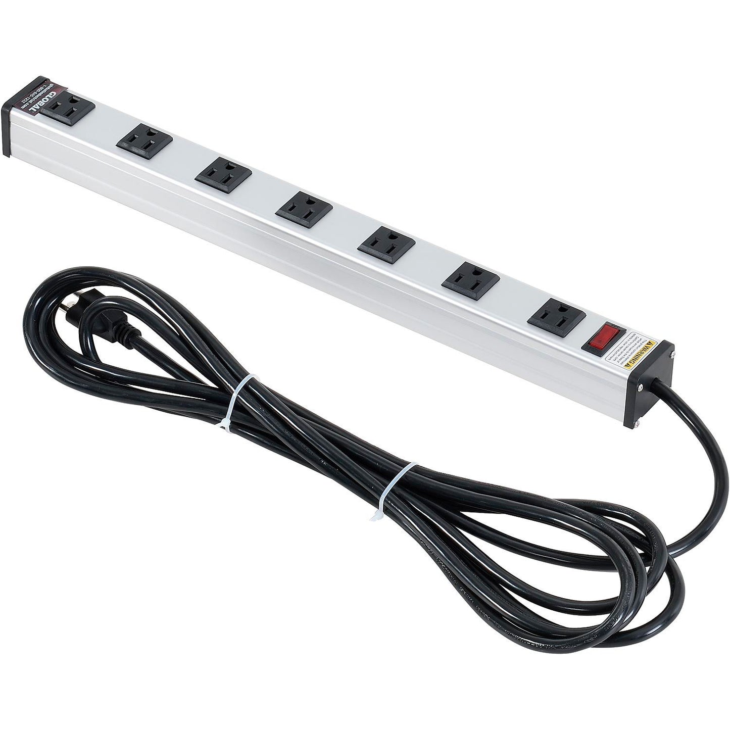 Global Industrial Power Strip, 7 Outlets, 15A, 19"L, 15' Cord (WB500883)