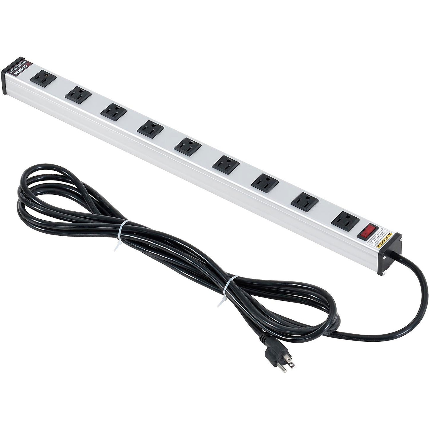 Global Industrial Power Strip, 9 Outlets, 15A, 25"L, 15' Cord (WB500886)