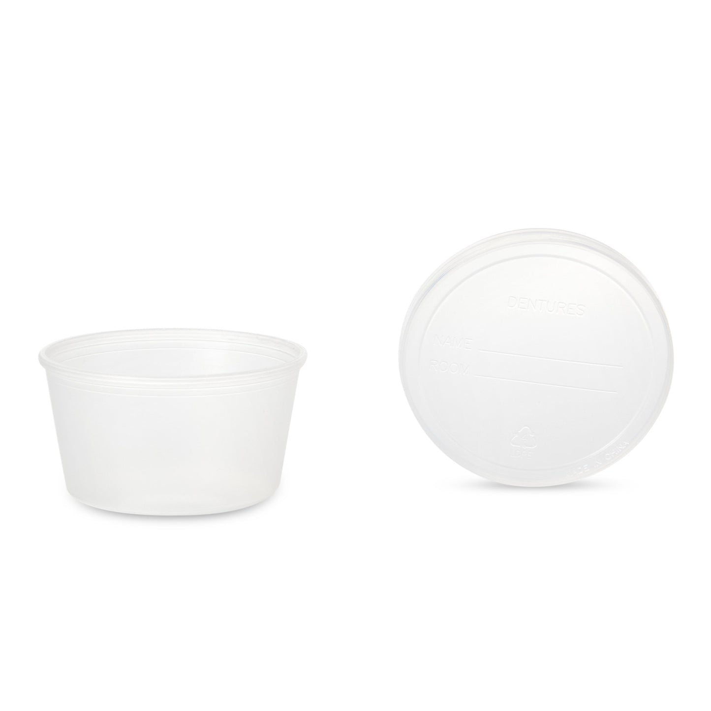 Dawn Mist® Denture Cup 8 oz. Clear Snap-On Lid Single Patient Use (626309_CS)