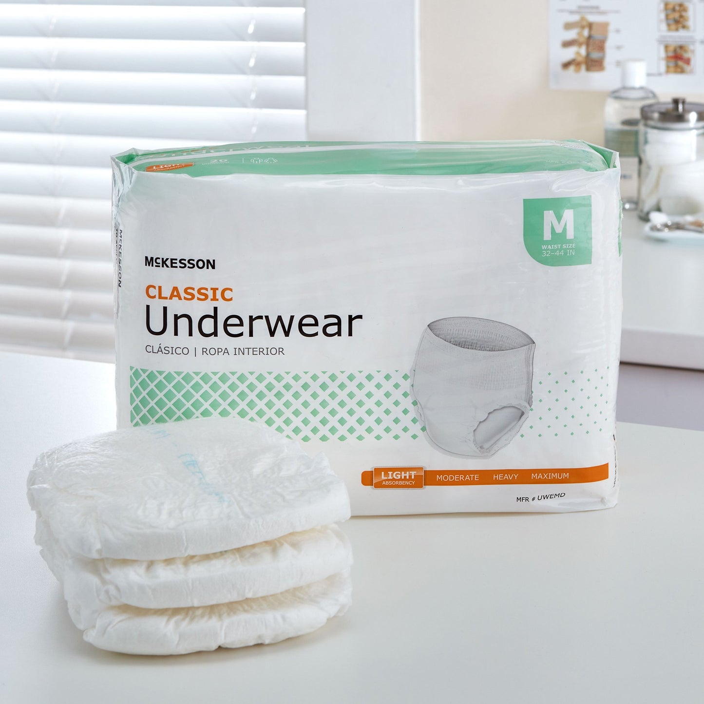 McKesson Classic Unisex Adult Absorbent Underwear Pull On with Tear Away Seams Medium Disposable Light Absorbency (884177_CS)