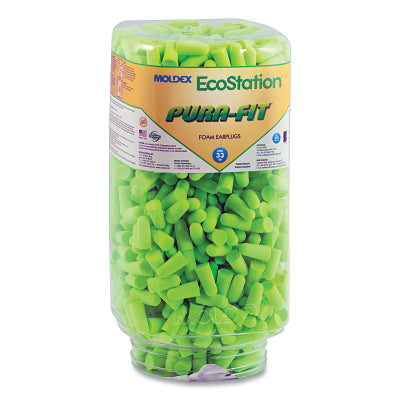 Moldex EcoStation™ Dispenser Snap-In Earplug Refill, Recyclable Bottle, Foam Earplugs, Bright Green, Pura-Fit® (507-6706)