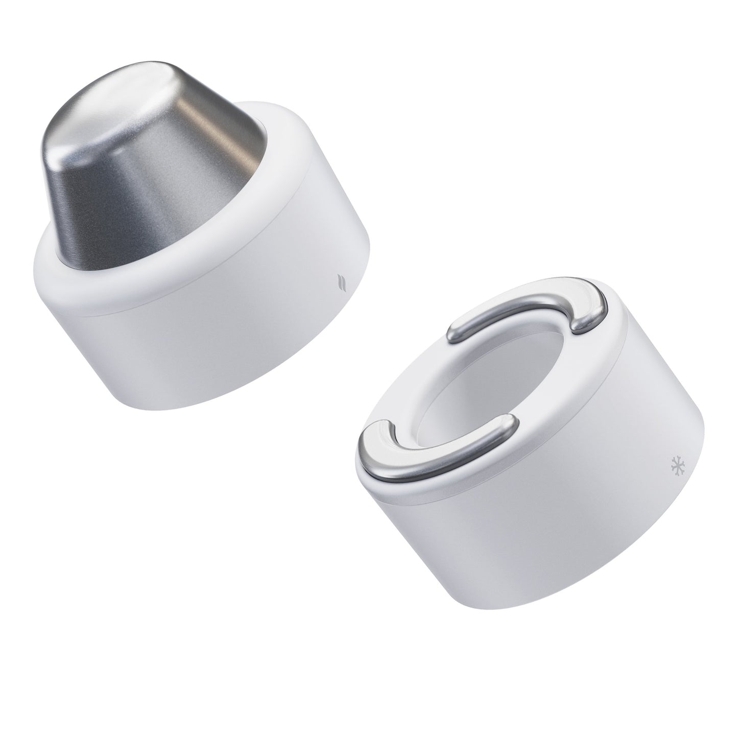 TheraFace Hot and Cold Rings - White Hand-Held Face Massager & Cleanser Attachment 1 Hot Ring, 1 Cold Ring, Travel Pouch (1248585_EA)