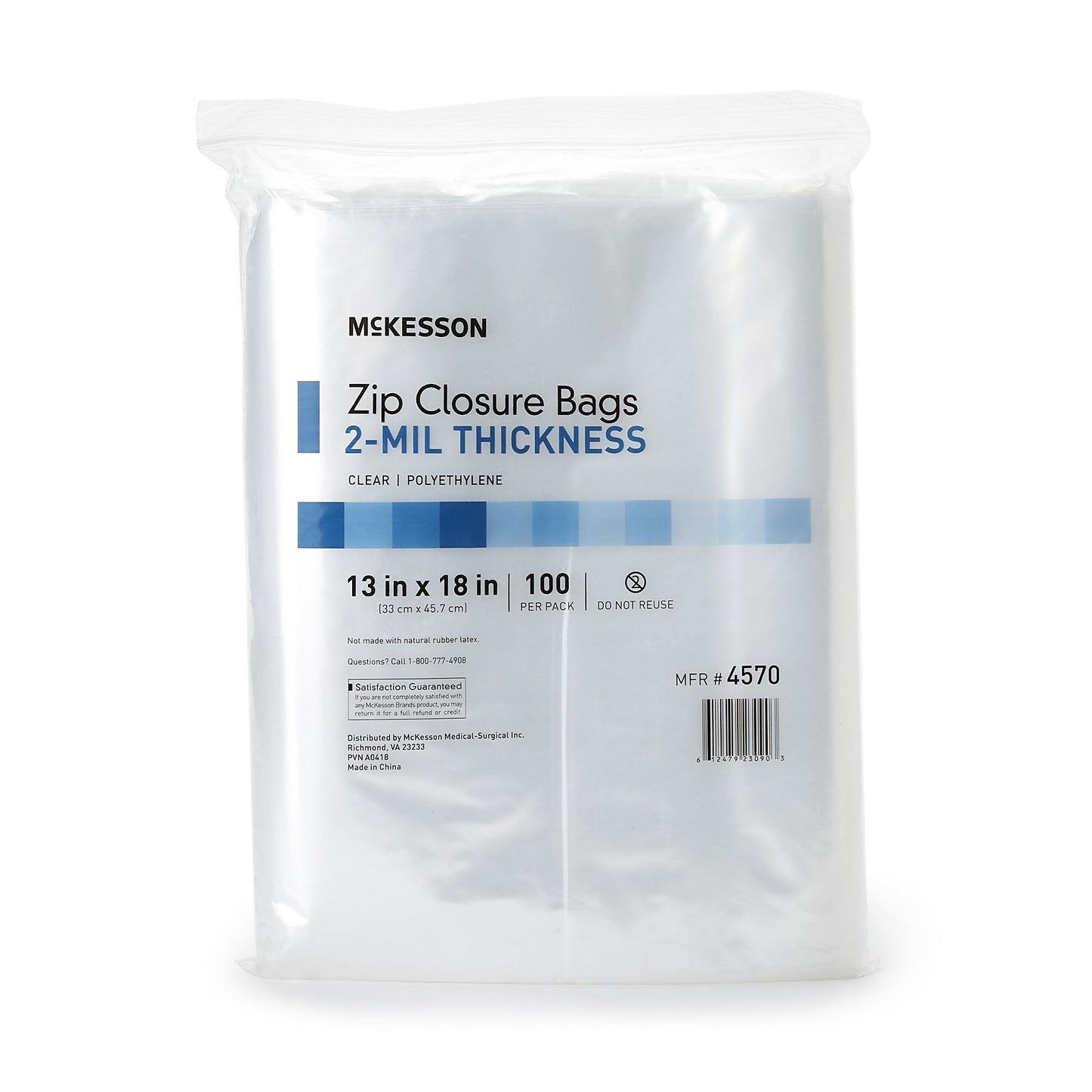 McKesson Reclosable Bag 13 X 18 Inch Polyethylene Clear Zipper Closure (1088666_CS)