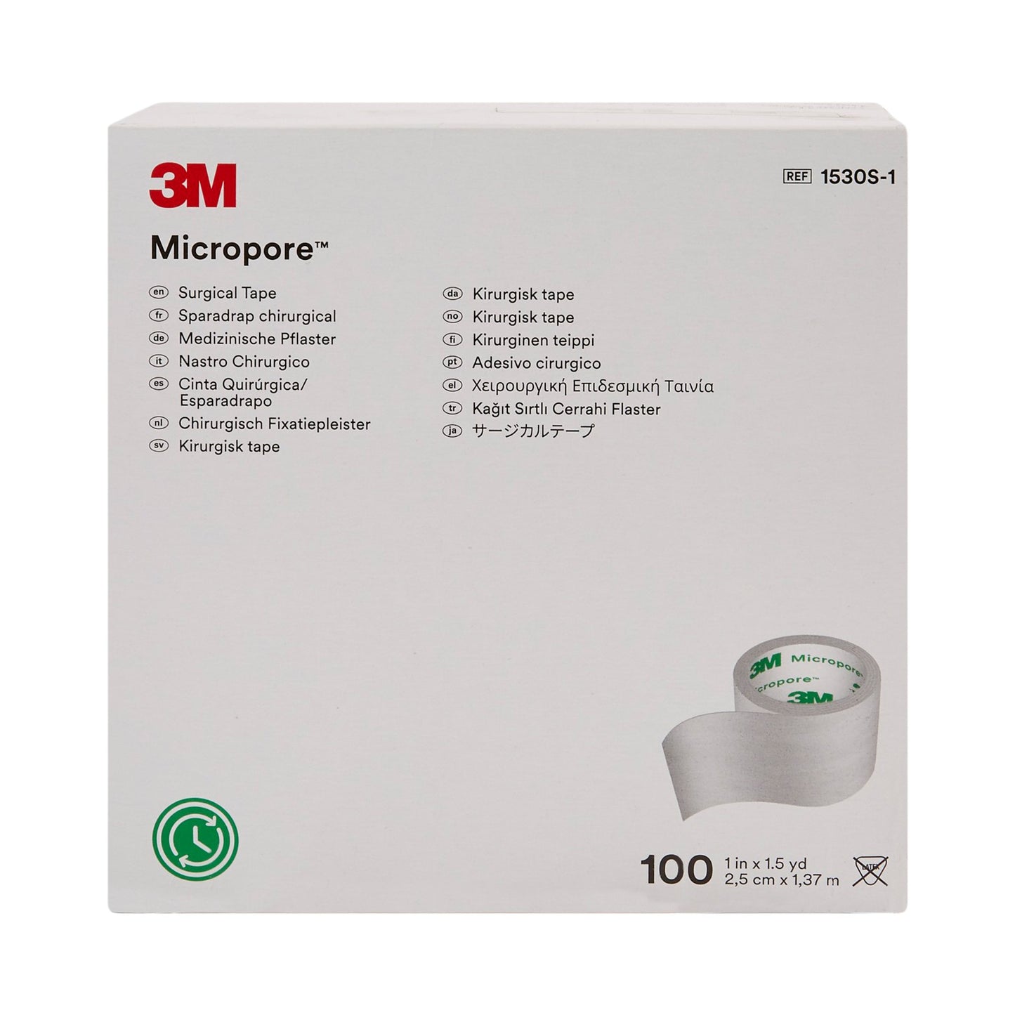 3M™ Micropore™ Medical Tape White 1 Inch X 1-1/2 Yard Paper NonSterile (6150_BX)