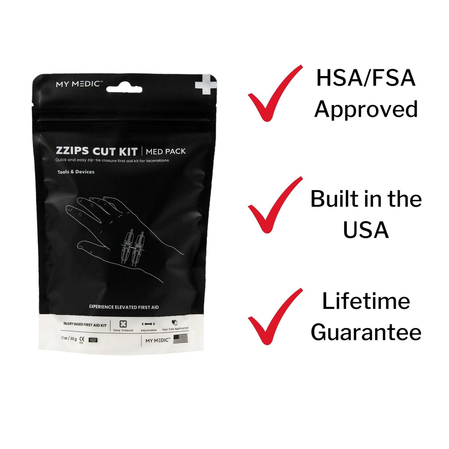 My Medic™ MED PACKS ZZIPS Cut Kit First Aid Kit Plastic Pouch (1207747_EA)