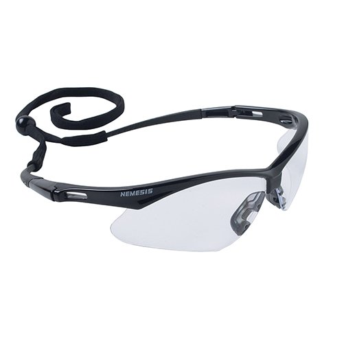 Jackson Safety® Nemesis Safety Glasses Anti-fog Coating Clear Tint Polycarbonate Lens Black Frame Over Ear One Size Fits Most (831844_EA)