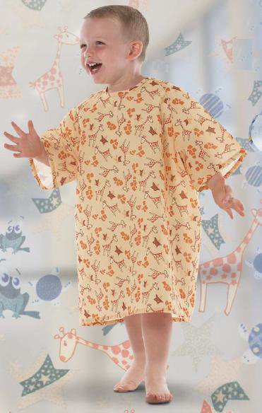 All Stars Patient Exam Gown Small Kid Design (G-Raffe Yellow) Reusable (688249_EA)