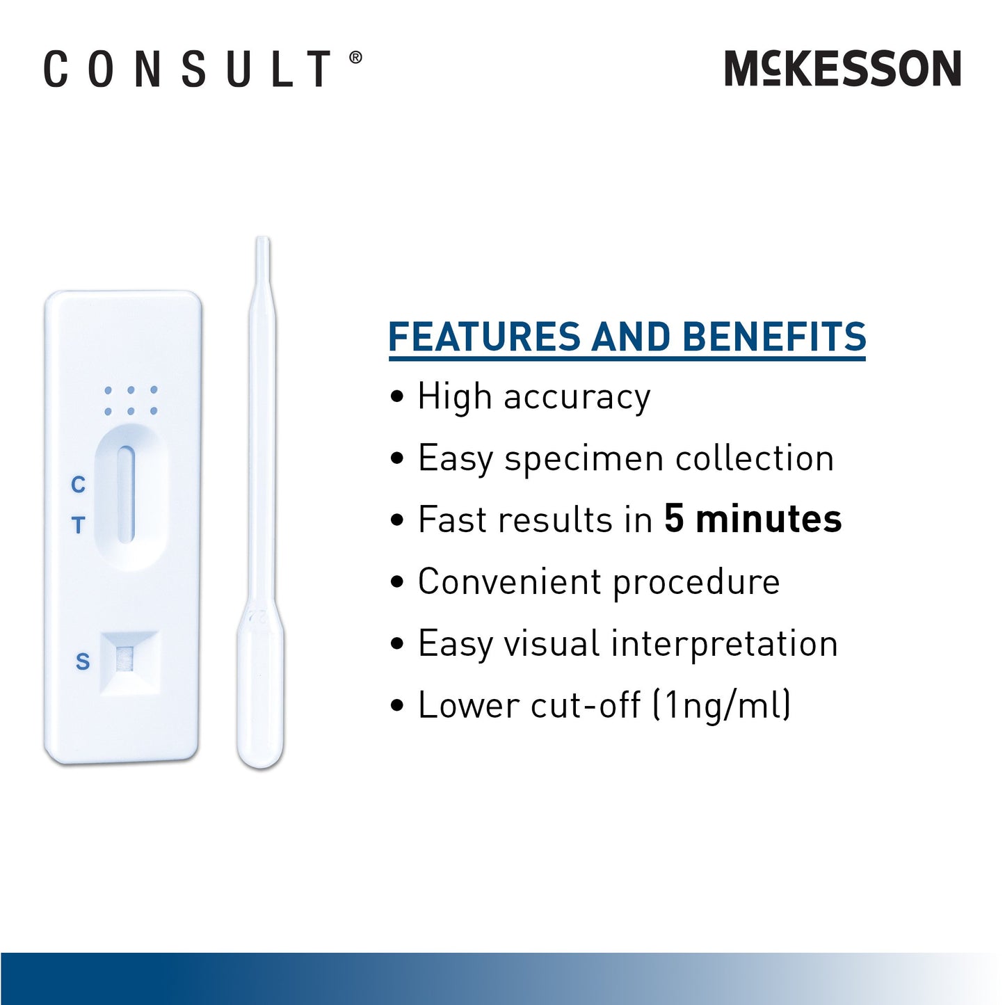 McKesson Consult™ Drugs of Abuse Test Kit Fentanyl (OTC Approved) 5 Tests CLIA Waived (1246106_KT)