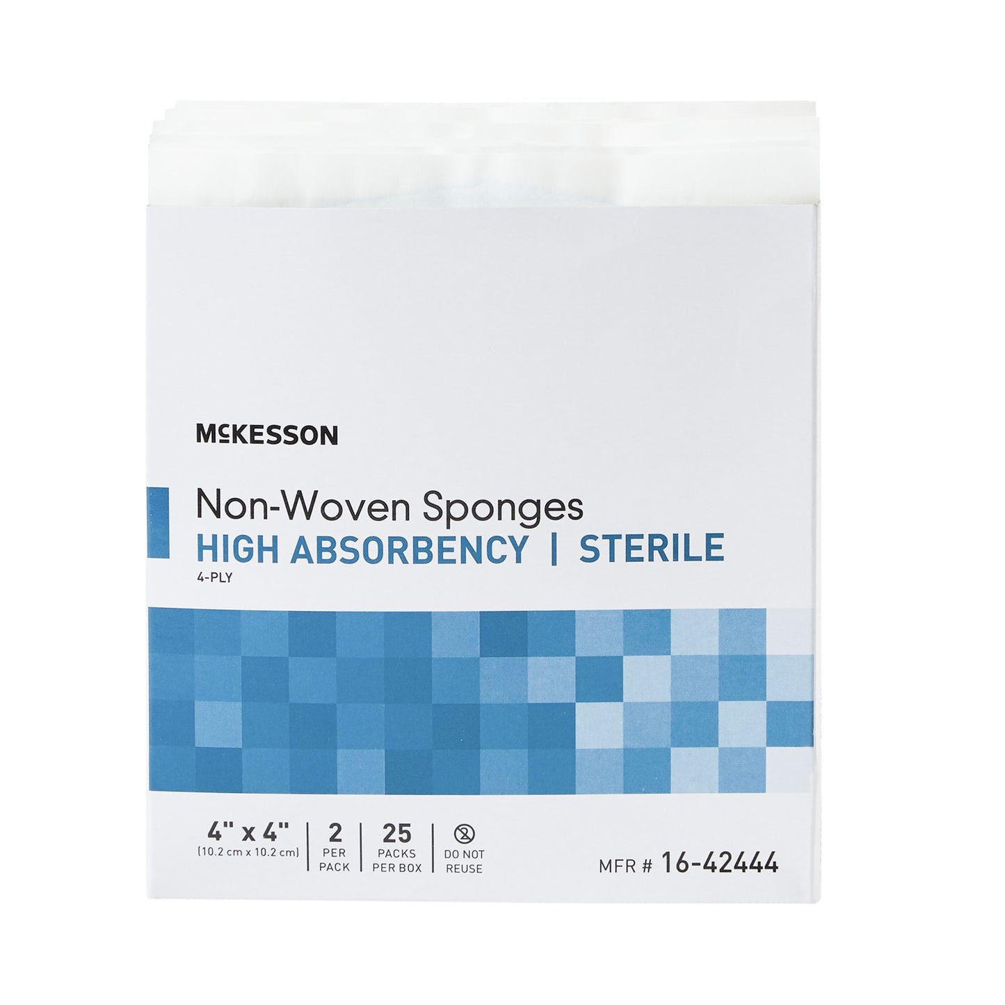 McKesson Nonwoven Sponge 4 X 4 Inch 4-Ply Sterile 2 per Pack (482411_PK)