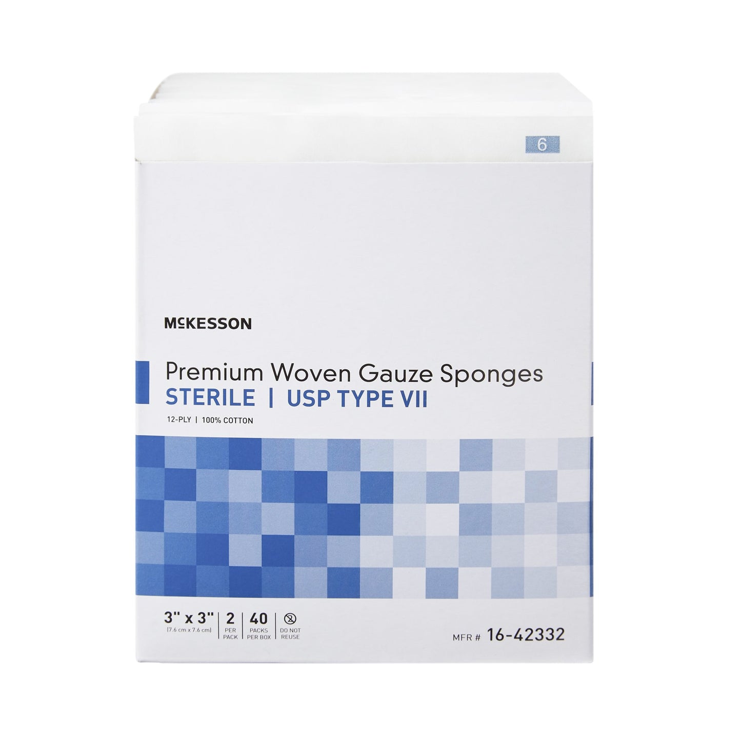 McKesson Gauze Sponge 3 X 3 Inch 12-Ply Sterile 2 per Pack (447084_BX)
