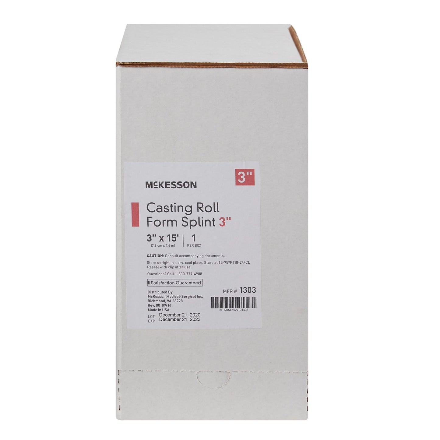 McKesson Padded Splint Roll 3 Inch X 15 Foot Fiberglass White (862507_CS)