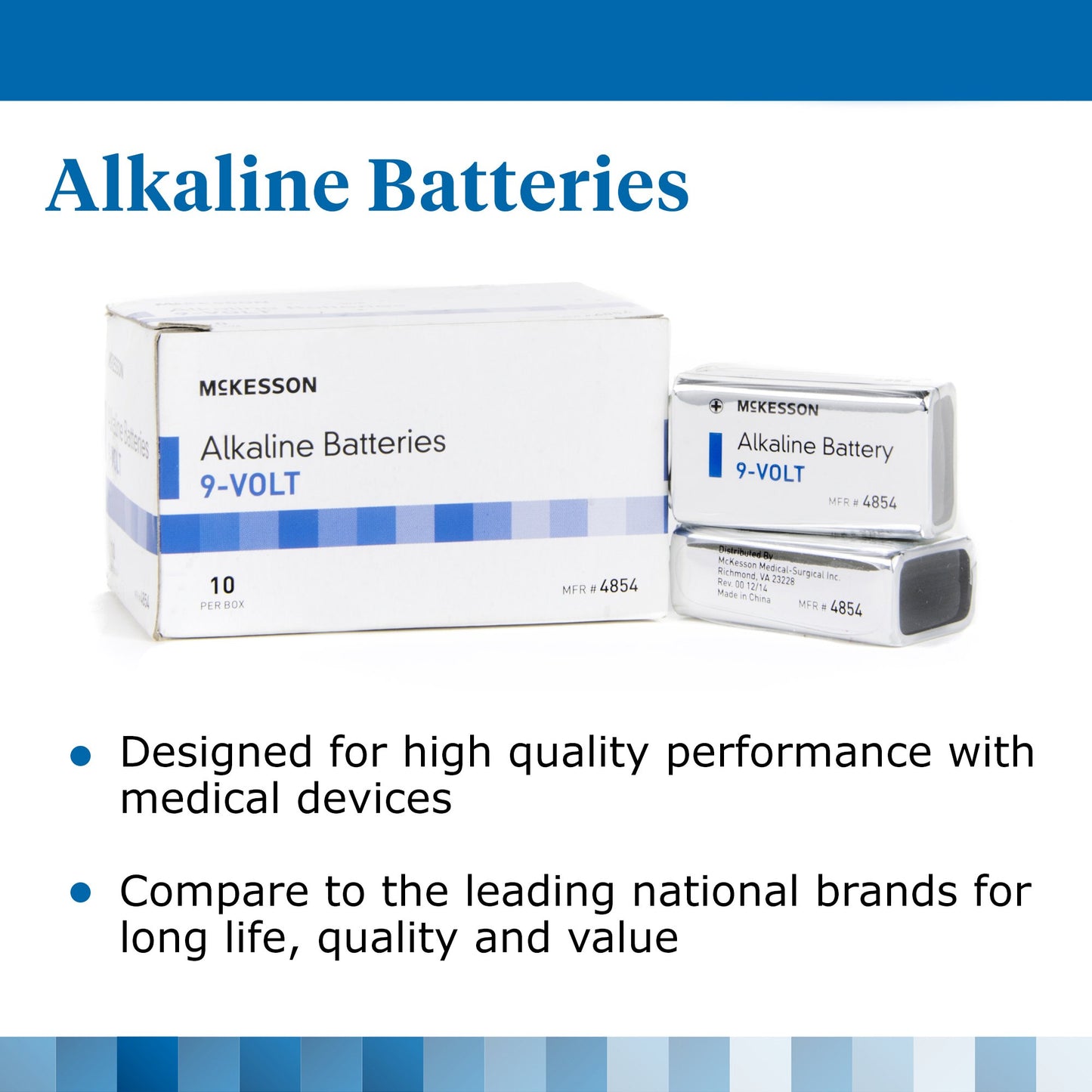 McKesson Alkaline Battery 9V Cell 9V Disposable 10 Pack (862351_EA)