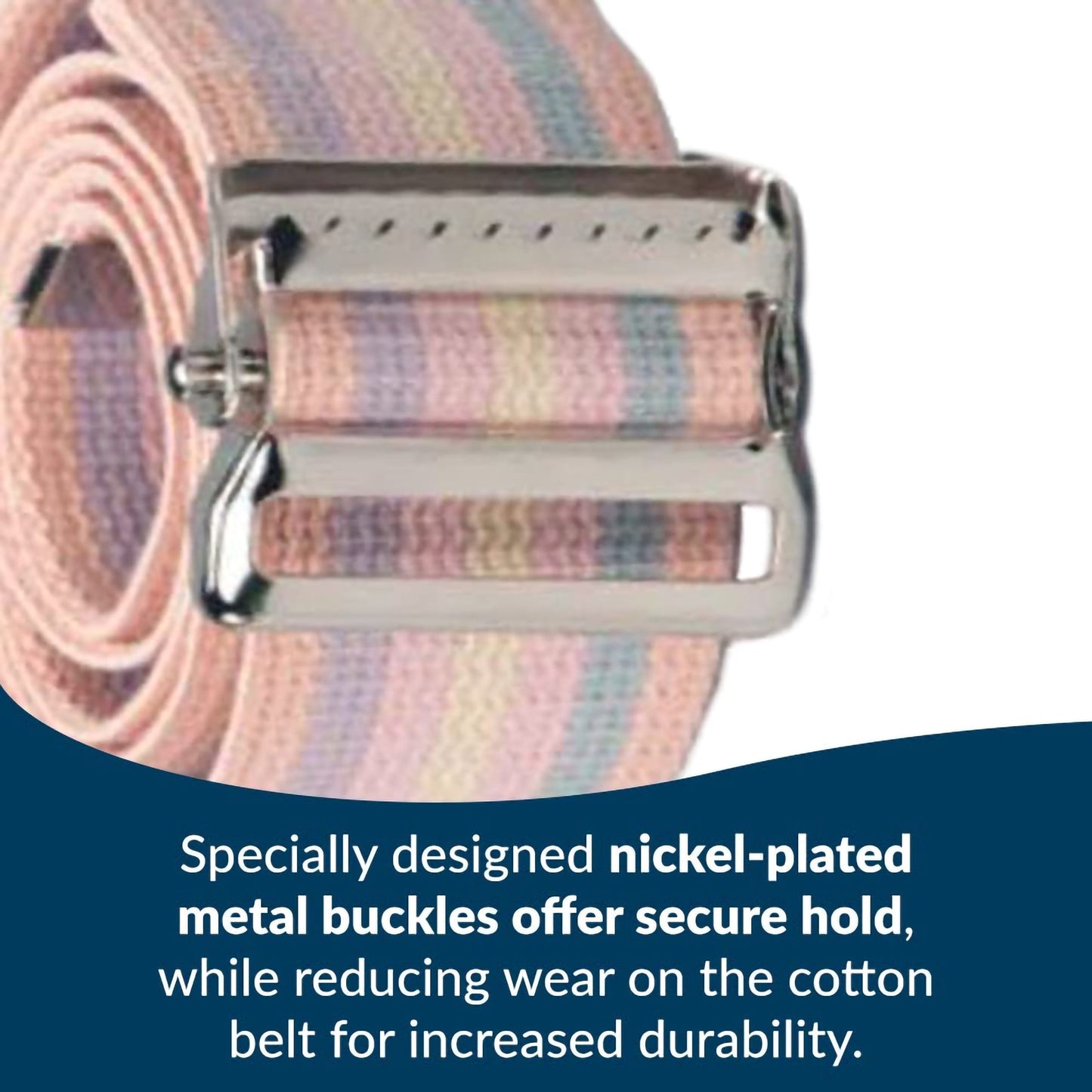 Posey® Gait Belt 54 Inch Length Pastel Stripe Cotton (228555_EA)