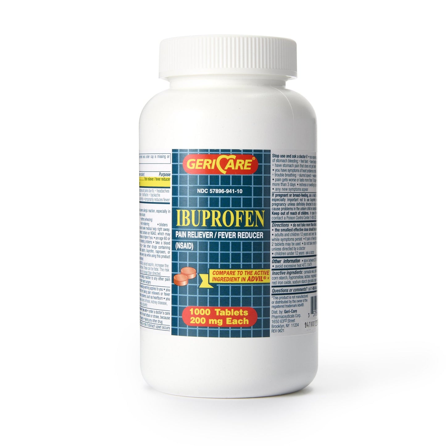 Geri-Care® Pain Relief 200 mg Strength Ibuprofen Tablet 1000 Per Bottle (1181156_BT)