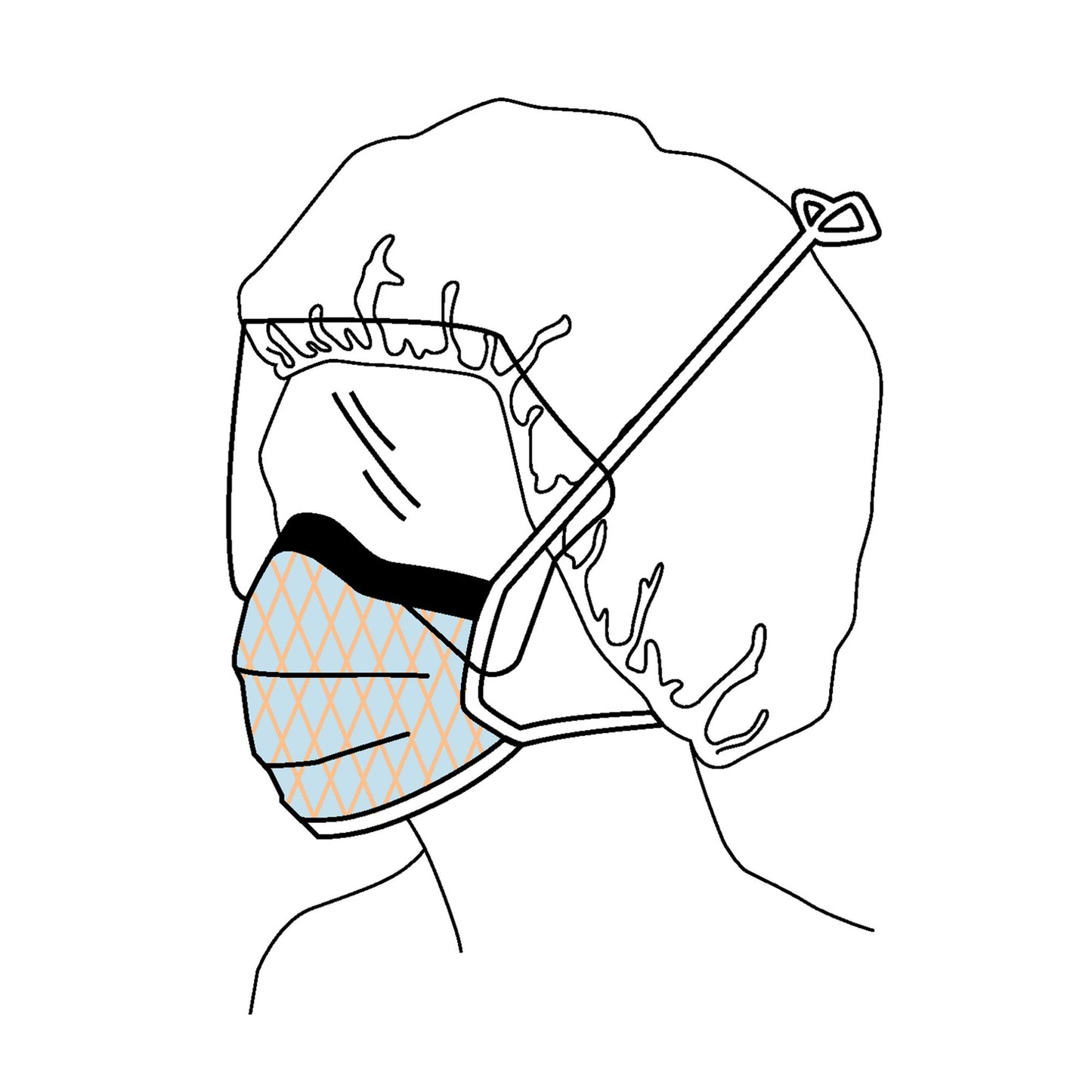 FluidShield Surgical Mask with Eye Shield Anti-fog Foam ASTM F2100-11 Level 2 Tie Closure One Size Fits Most (199537_BX)