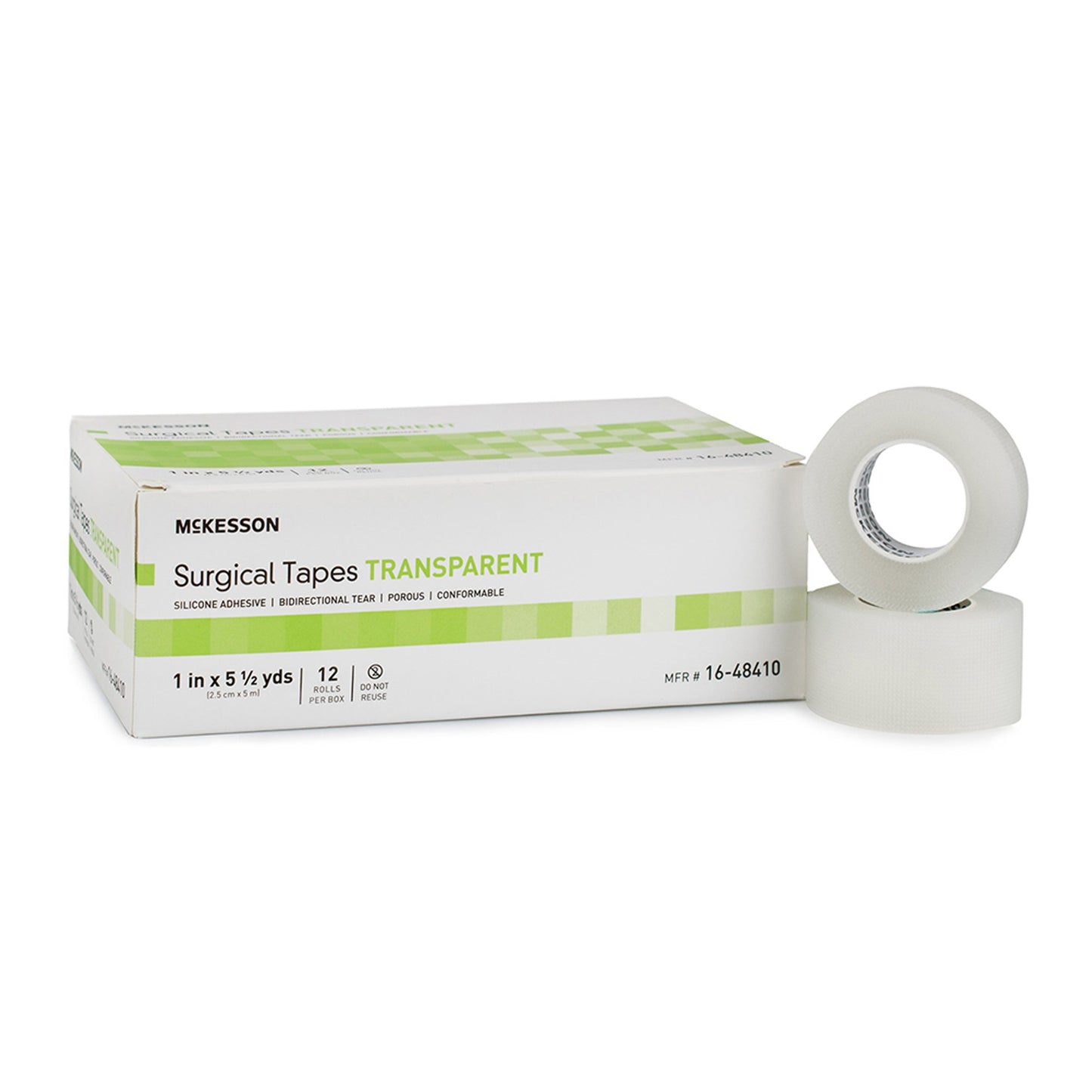 McKesson Medical Tape Transparent 1 Inch X 5-1/2 Yard Plastic / Silicone NonSterile (1073806_RL)