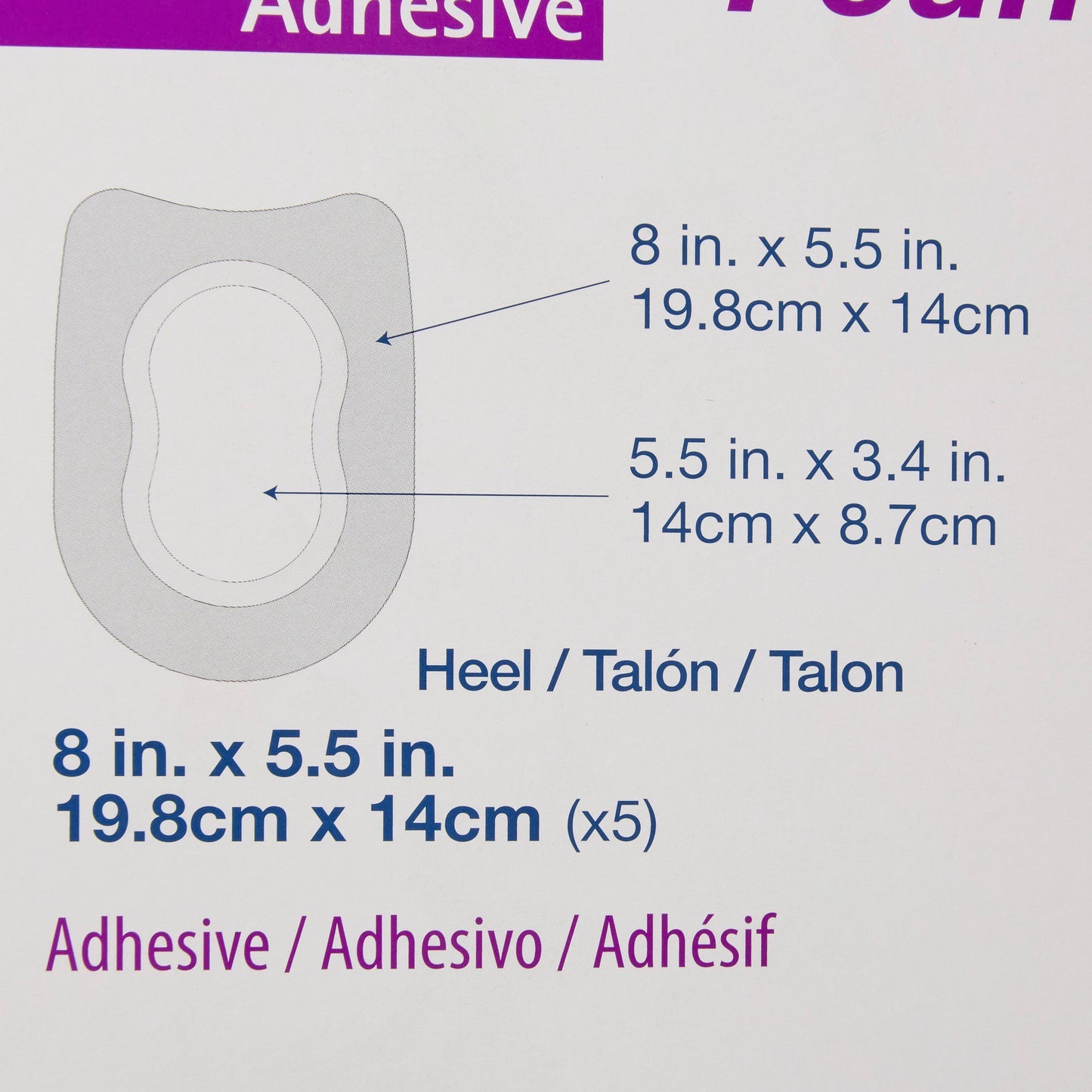 Aquacel® Foam Dressing 5-1/2 X 8 Inch With Border Waterproof Film Backing Silicone Adhesive Heel Sterile (802597_BX)