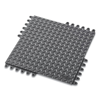 Notrax De-Flex® Niru® Heavy-Duty Interlocking Rubber Mat, 572, 3/4 in x 18 in W x 18 in L, 100% Nitrile Rubber, Black (921-573S1818BL)