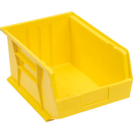 Global Industrial Plastic Hang & Stack Bin, 16"L x 11"W x 8"H, Yellow (WB550117YL)