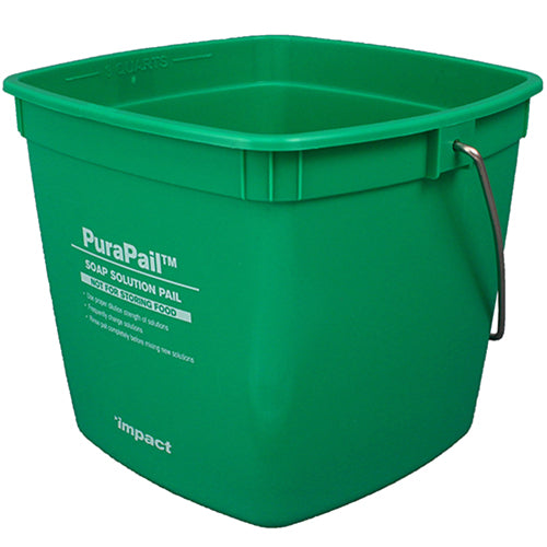Impact® PuraPail™ 3 Quart Utility Bucket, Green (Cleaning), 12/Case (IMP5503-14C)