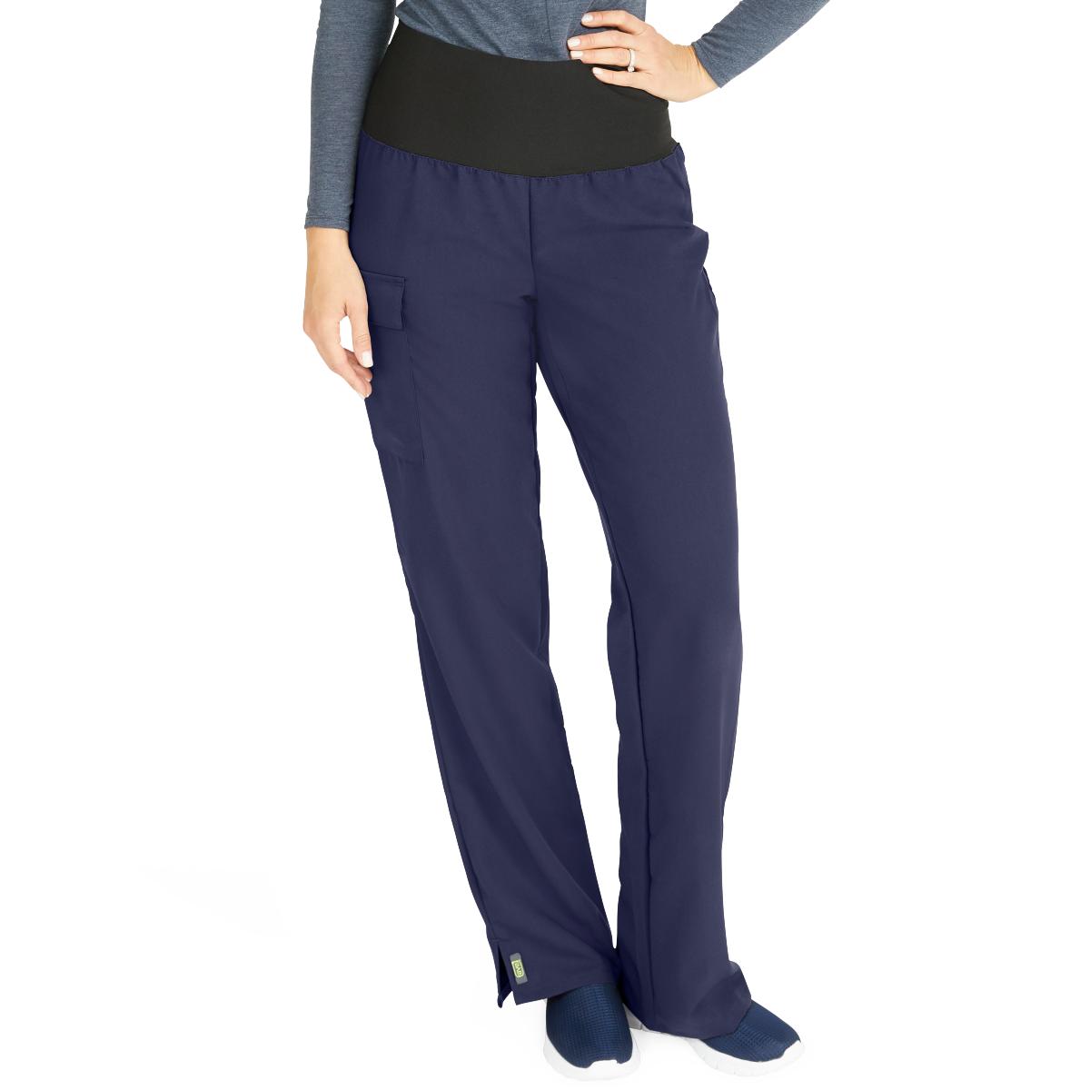 ocean-ave-womens-stretch-wide-waistband-scrub-pants-with-cargo-pocket-navy-tall-inseam-size-m-1-ea-5560nvymt_1