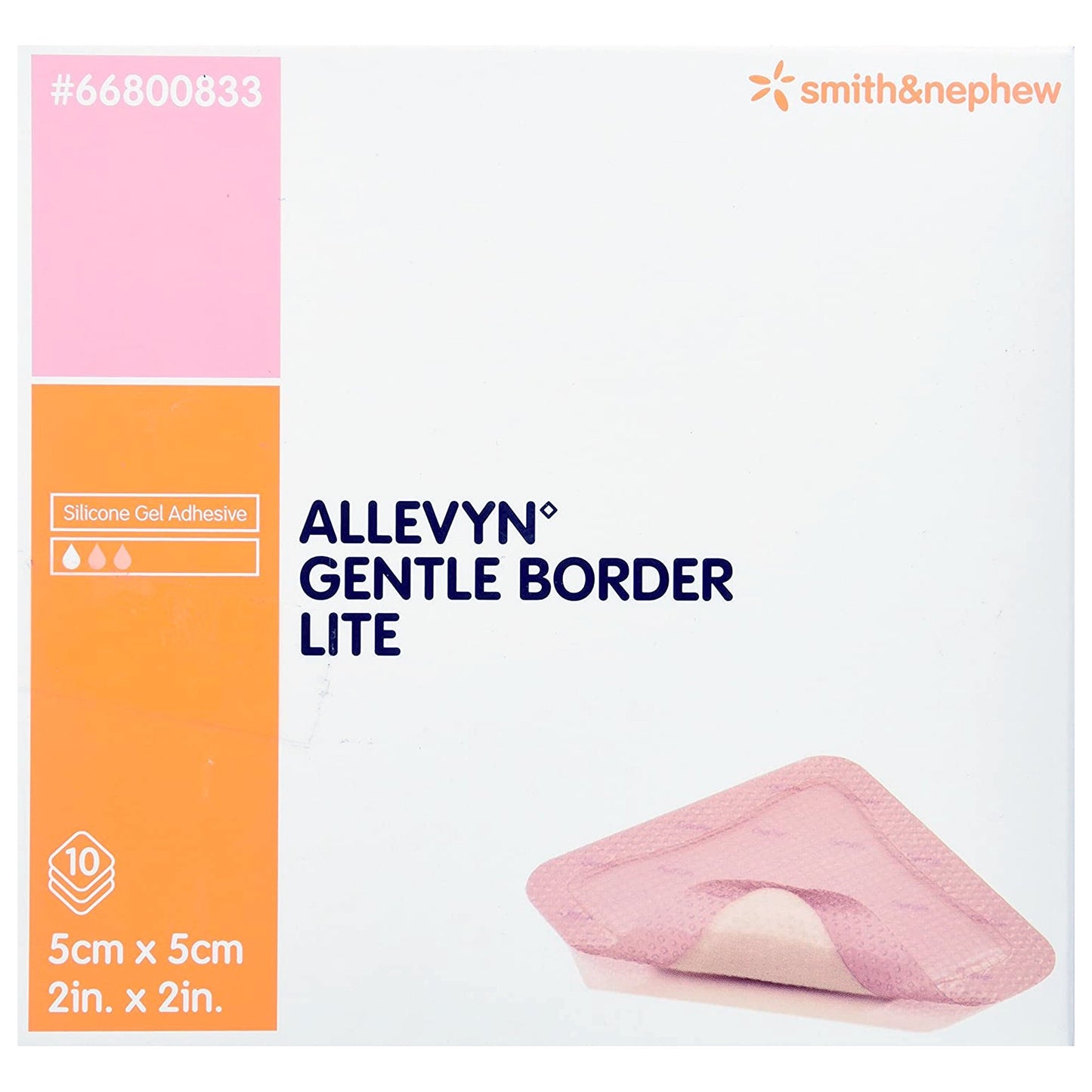 Allevyn Gentle Border Lite Thin Foam Dressing 2 X 2 Inch With Border Film Backing Silicone Gel Adhesive Square Sterile (774549_EA)