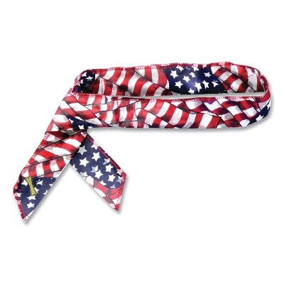 Occunomix MiraCool® Neck Bandana, 1-11/16 in W x 34.75 in L, Wavy Flag (561-940-WAV)