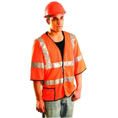 Occunomix Class 3 Mesh Vests with 3M Scotchlite Reflective Tape, Medium, Hi-Viz Orange (561-LUX-HSCOOL3-OM)