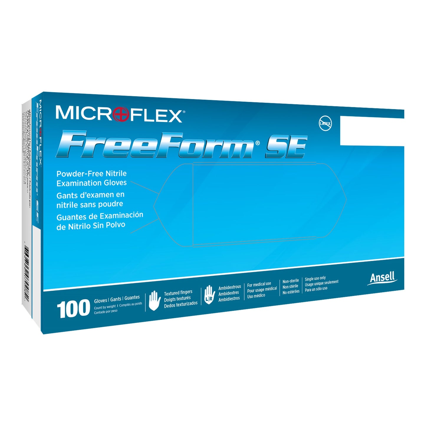 FreeForm® SE Exam Glove Medium NonSterile Nitrile Standard Cuff Length Textured Fingertips Blue Not Rated (459645_BX)