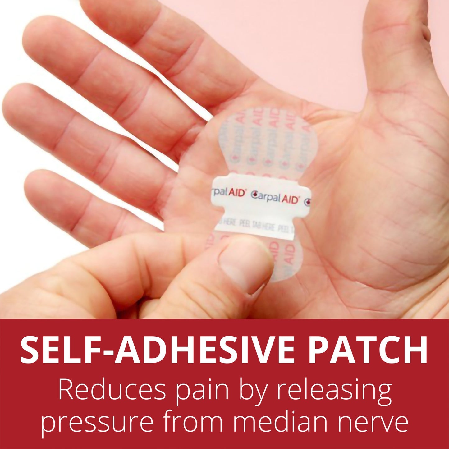 Carpal AID® Patch Hand-Based Carpal Tunnel Support Plastic Left or Right Hand Clear One Size Fits Most (1254008_PK)