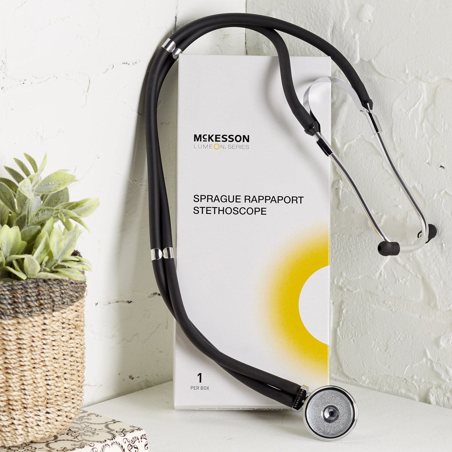 McKesson LUMEON™ Sprague Stethoscope Black 2-Tube 22 Inch Tube Double Sided Chestpiece (363729_EA)