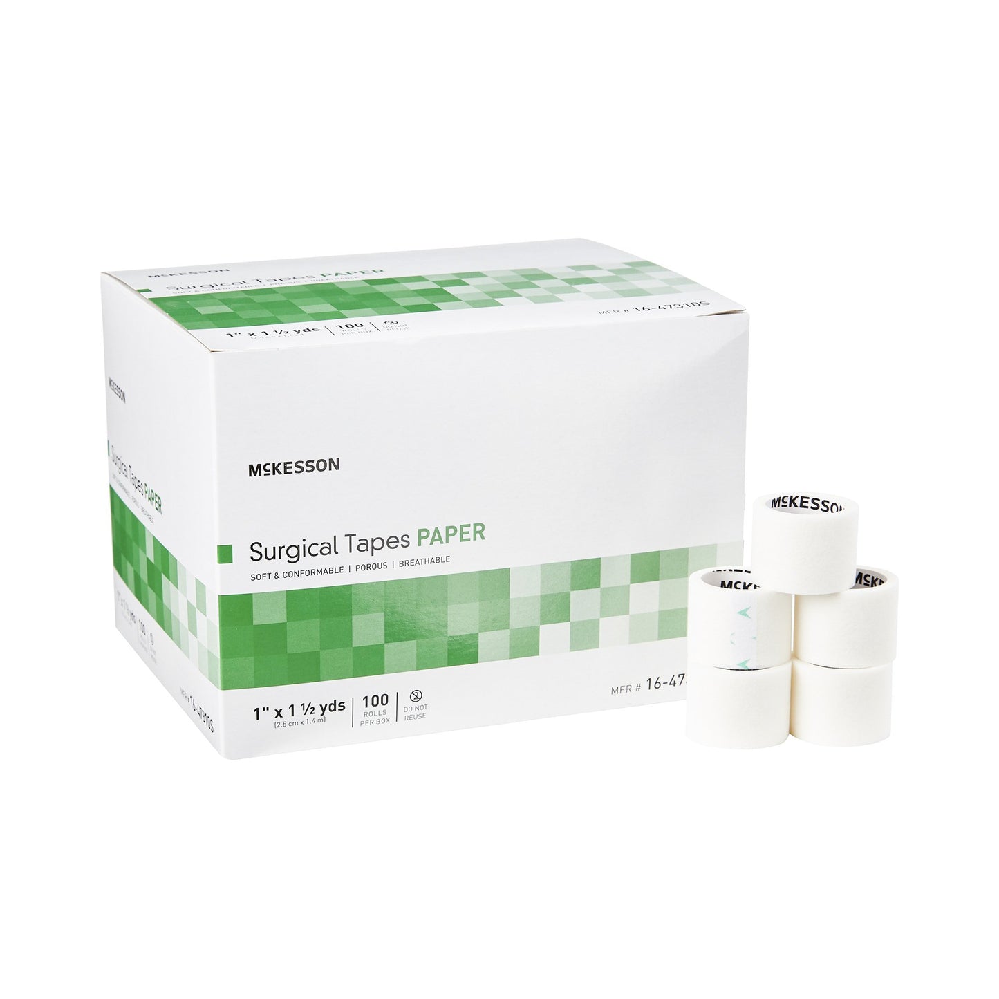 McKesson Medical Tape White 1 Inch X 1-1/2 Yard Paper NonSterile (1055583_BX)