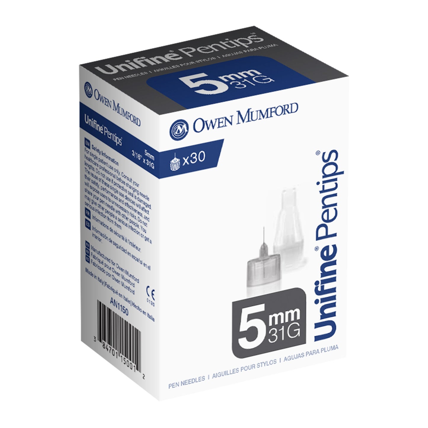 Unifine® Pentips® Standard Insulin Pen Needle 31 Gauge 5 mm Length NonSafety (1233067_BX)