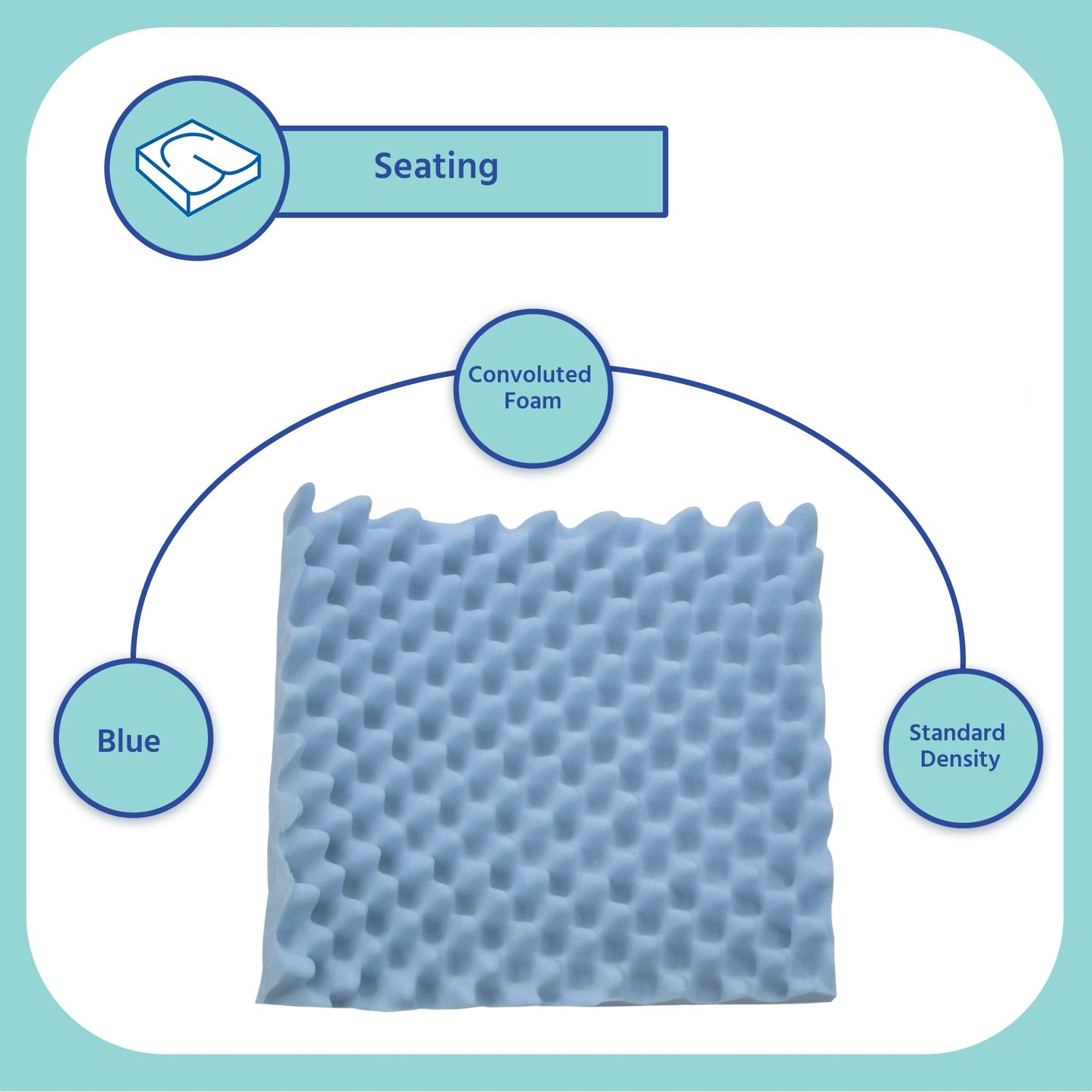 Convoluted Comfort Seat Cushion 18 W X 16 L X 4 D Inch Convoluted Foam (721910_EA)