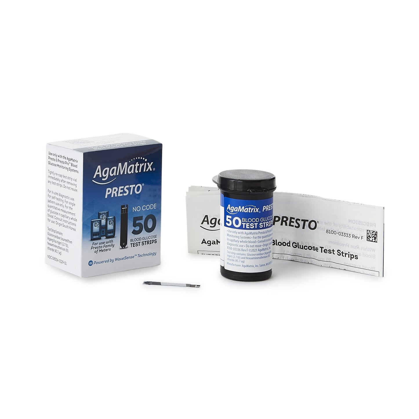 Wavesense® Presto® Blood Glucose Test Strips 50 Strips per Pack (693966_CS)