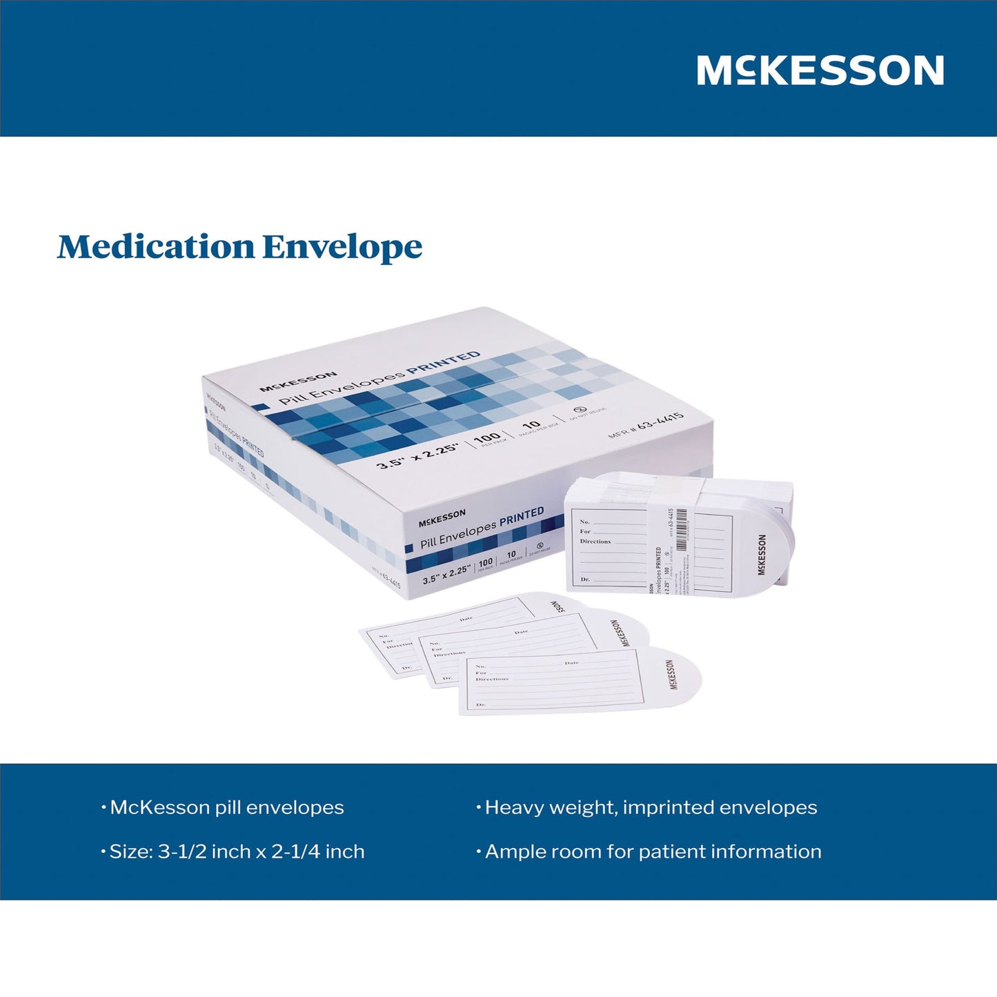 McKesson Medication Envelope White 2-1/4 X 3-1/2 Inch (624665_BX)