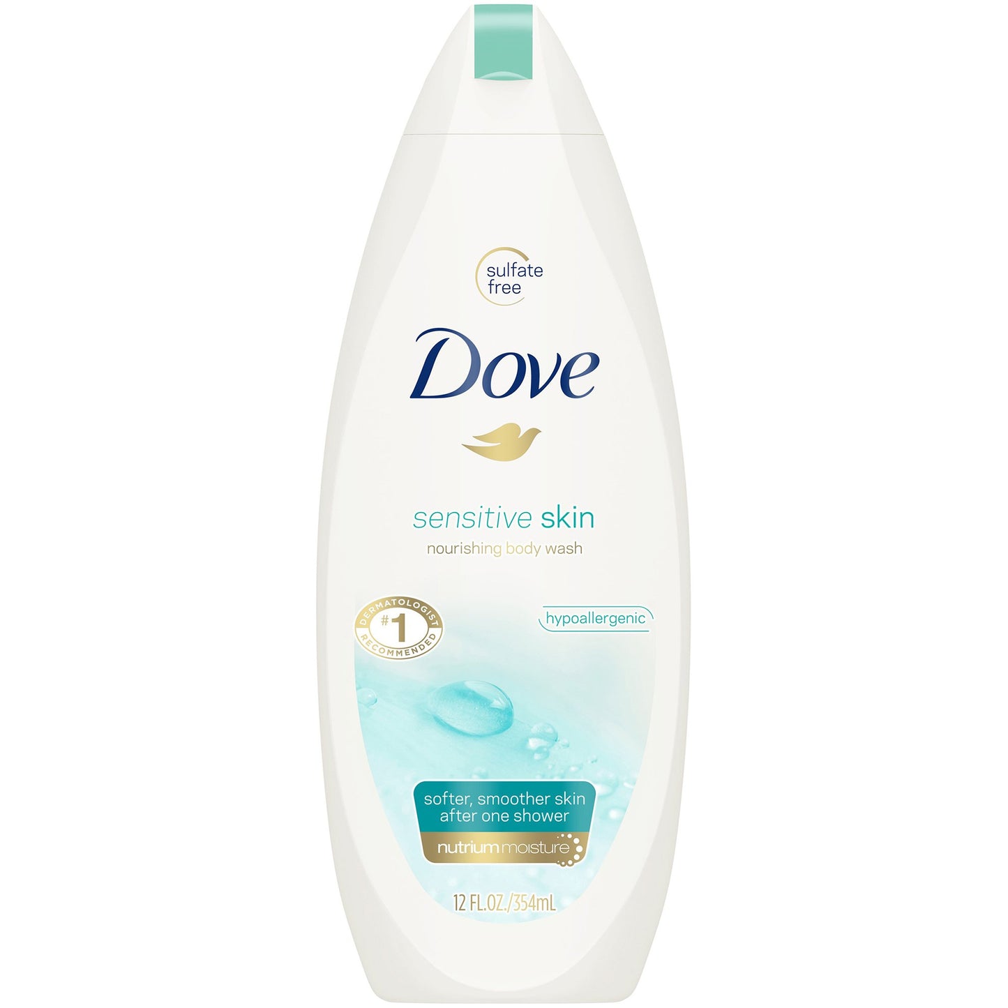 Dove® Sensitive Skin Body Wash Liquid 12 oz. Bottle Unscented (575285_EA)