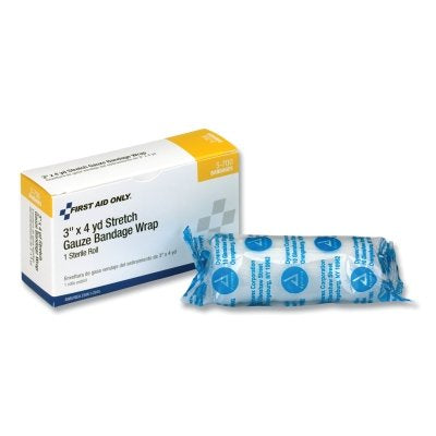 First Aid Only Sterile Stretch Gauze Bandage Wrap, 3 in x 4 yd, Gauze Roll (579-5-700)