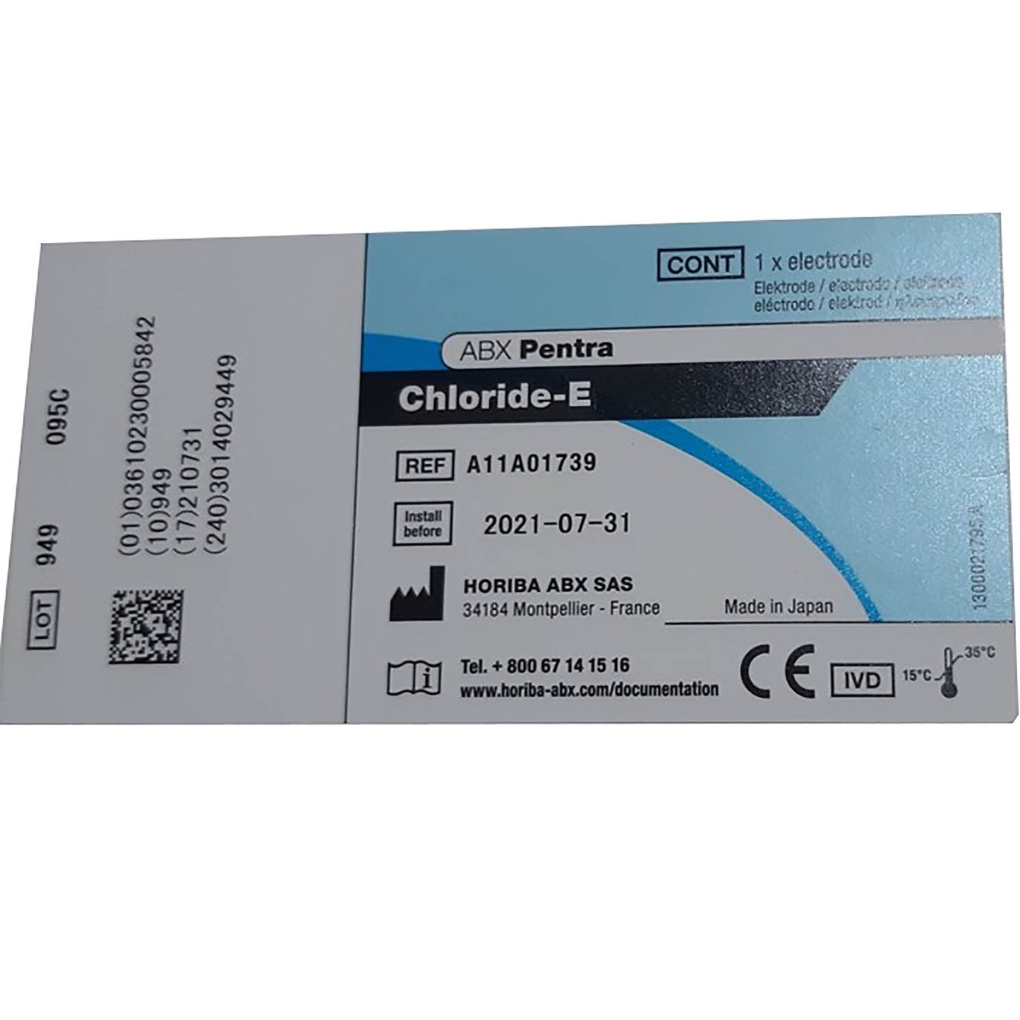 ABX Pentra™ Ion-Selective Electrode (ISE) Chloride Electrode For ABX Pentra 400 Analyzer (721525_EA)