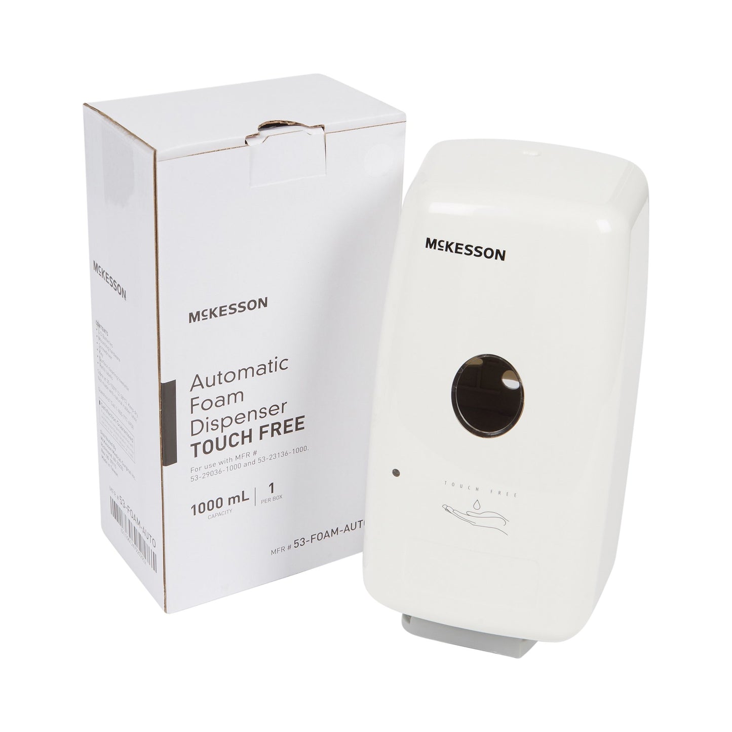 McKesson Hand Hygiene Dispenser White Plastic Touch Free 1000 mL Wall Mount (982833_EA)